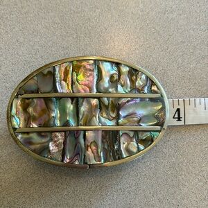 Vintage, Mexican Abalone Belt Buckle.  Handmade.